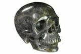 Carved, Grey Smoky Quartz Crystal Skull #150888-2